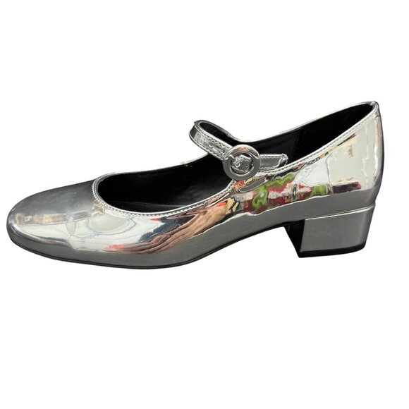 Steve Madden Cyndie Silver Mary Ann Pump Womens Shoes, Size 8 WORN ONCE - Picture 6 of 9